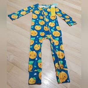 Cheerful Orange Print Kids One Piece 2T